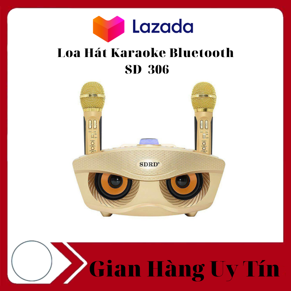 [LOA CHẤT 2021] Loa Karaoke Bluetooth Không Dây SDRD SD 306 - Loa Bluetooth Karaoke SD306 Loa Thông Minh Không Dây 2 Micro Cùng Nhau Hát Bluetooth 4.1