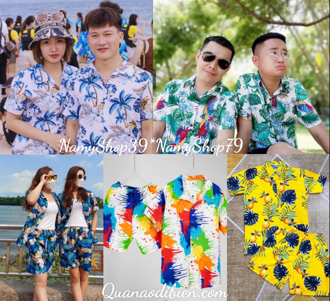 💎Shop Xịn💎 Set bộ quần áo trái cây đi biển vải Kate thái mềm -Họa tiết tươi sáng (NamyShop79*Tổng kho HCM)