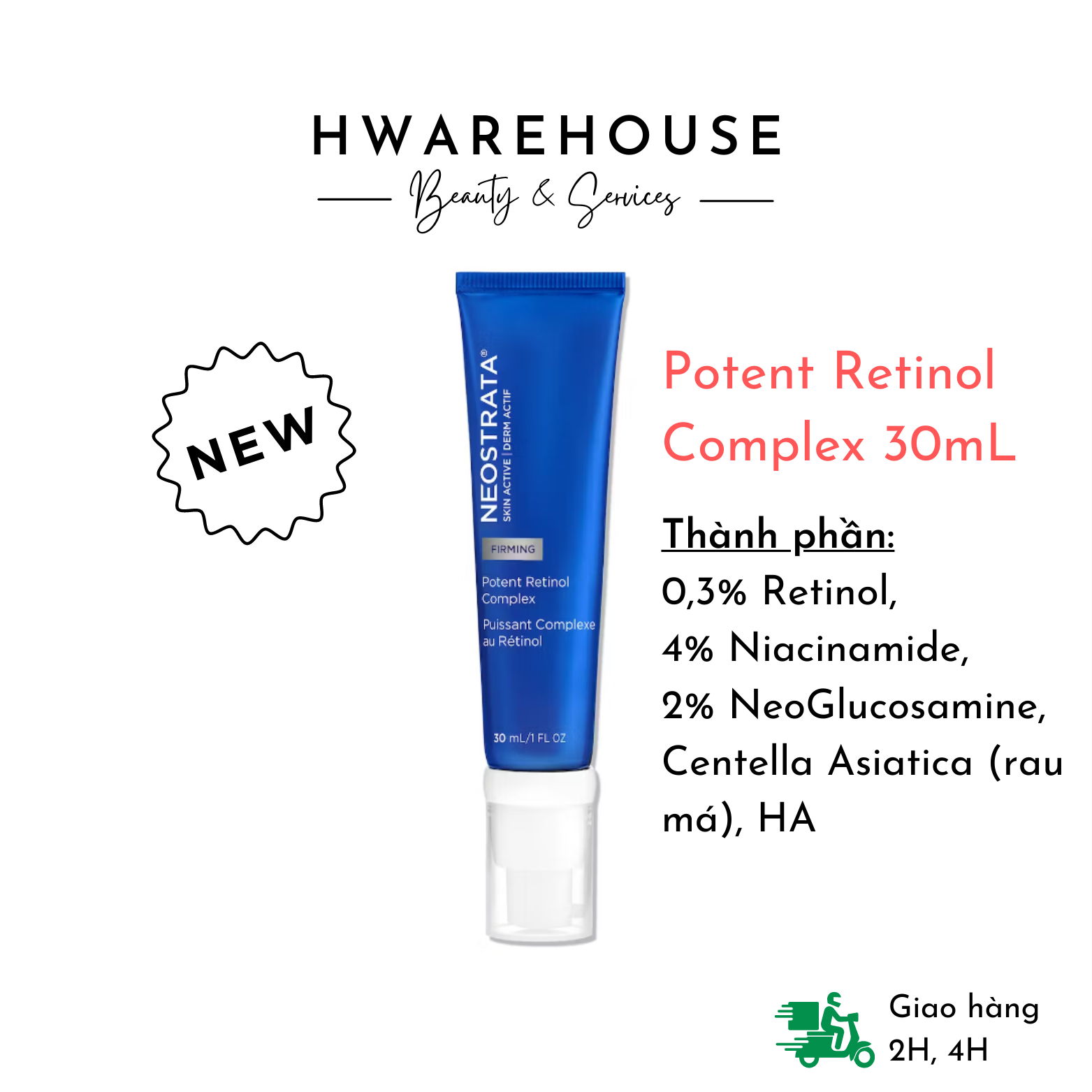 [PHIÊN BẢN MỚI 2023] Neostrata Potent Retinol Complex 30mL - Kem chống lão hóa, ngăn ngừa mụn