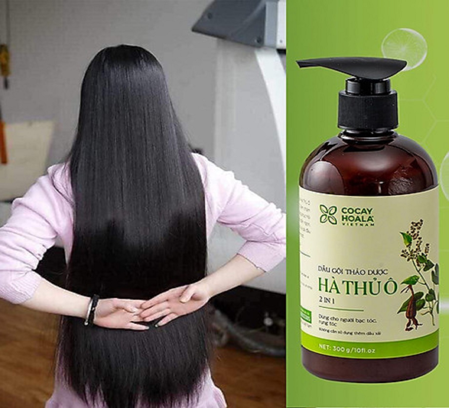 COMBO 2 CHAI Dầu Gội 800ml Thảo Dược Hà Thủ Ô 2in1-Giảm NGỨA DA ĐẦU - GIẢM TÓC BẠC SỚM-LÀM SẠCH GÀU - 2 CHAI LOẠI 800ml