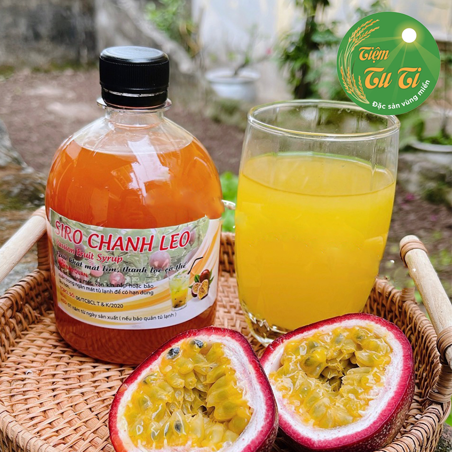Siro chanh leo chai 500ml - giải khát, thanh lọc cơ thể