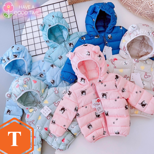 Sale !!! áo phao tai gấu in hoạ tiết chó cho bé- hàng quảng châu