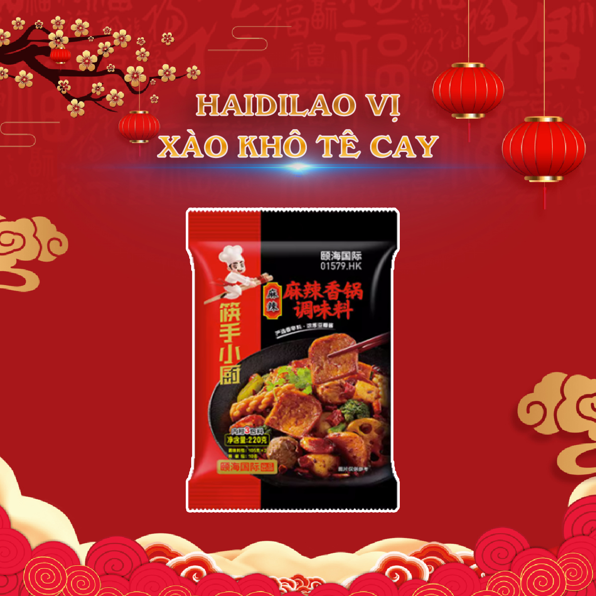 Cốt lẩu haidilao vị xào khô tê cay - gia vị lẩu tứ xuyên có sẵn nhiều vị date mới