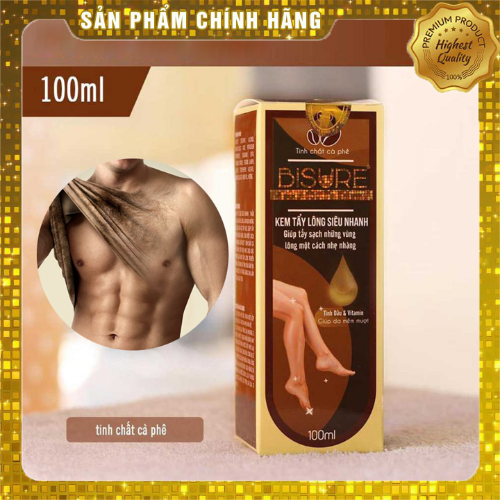 Kem Tẩy Lông Cho Nam/ Tẩy Lông Chân Nam/ Tẩy Lông Vùng Kín Cho Nam Giới/ Kem Tẩy Lông Nách Dành Cho Nam Bisure 100G Triệt Sạch 100%