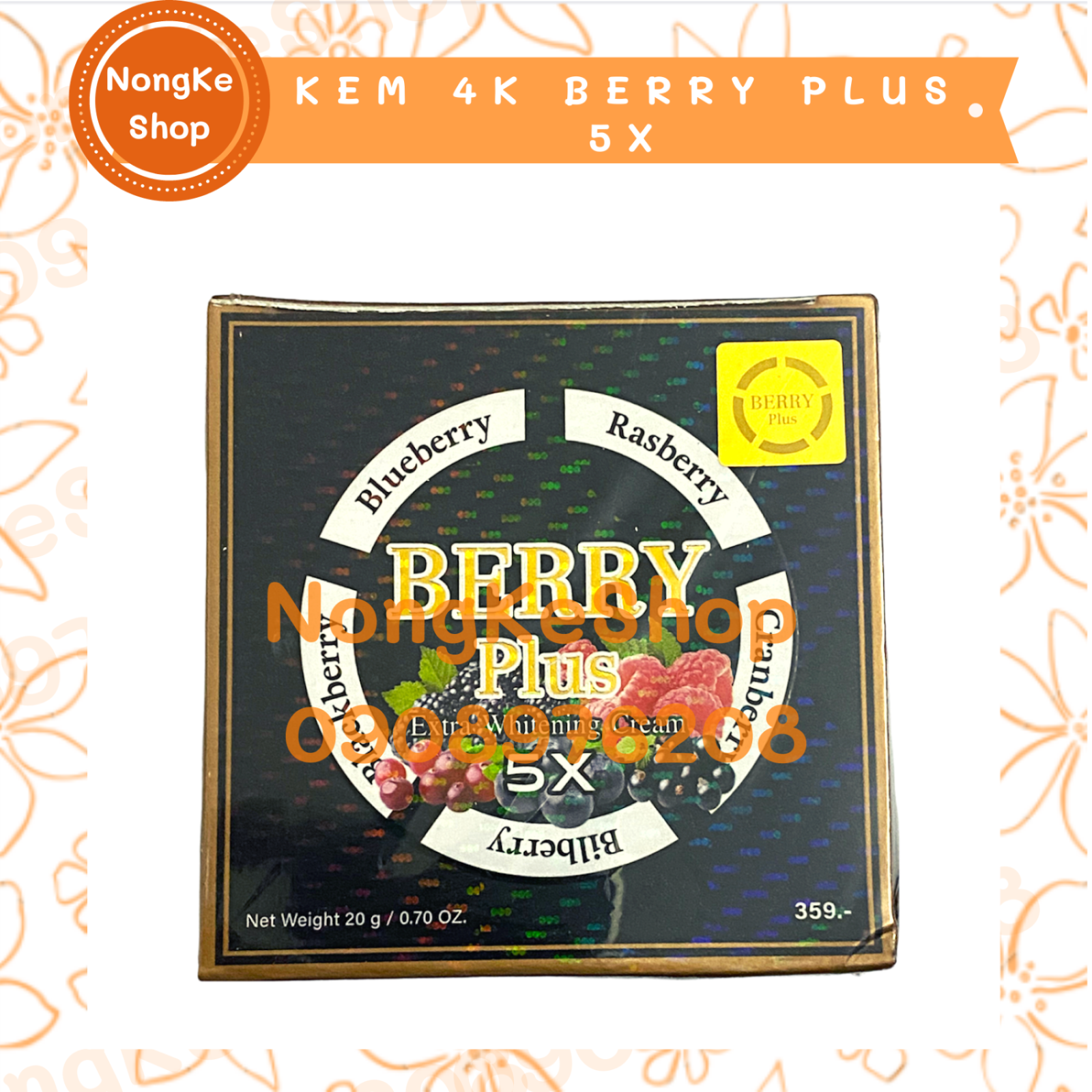 Kem 4k berry plus 5x thái lan 20gr