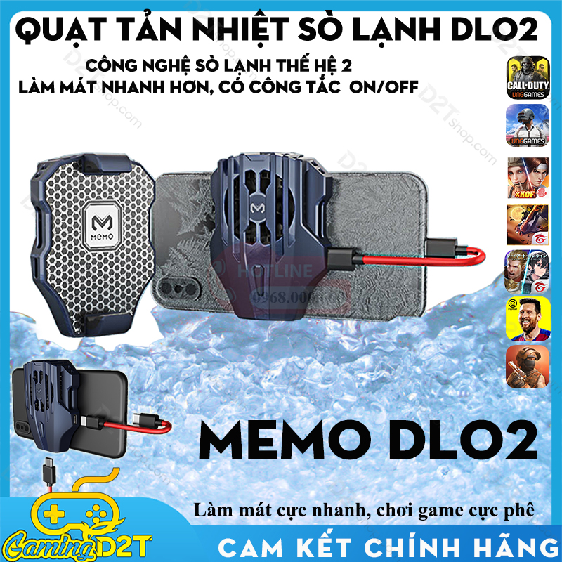MEMO DL02 | THẾ HỆ 2 -TẢN NHIỆT NHANH HƠN | Quạt tản nhiệt gaming cho điện thoại tản nhiệt sò lạnh siêu mát