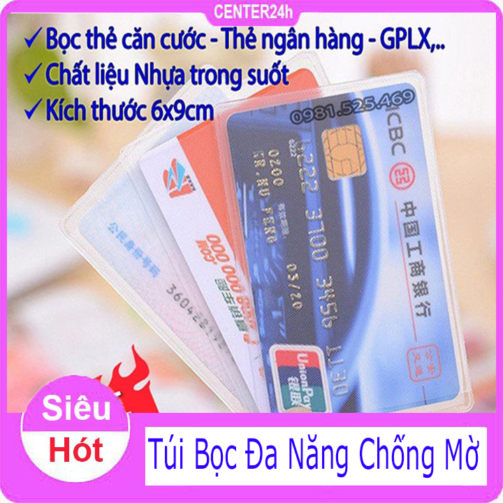 [ Vừa bán vừa tặng ] Combo 3 Túi đựng thẻ căn cước công dân, bằng lái xe, ATM, Card visit, CMND - Center 24h