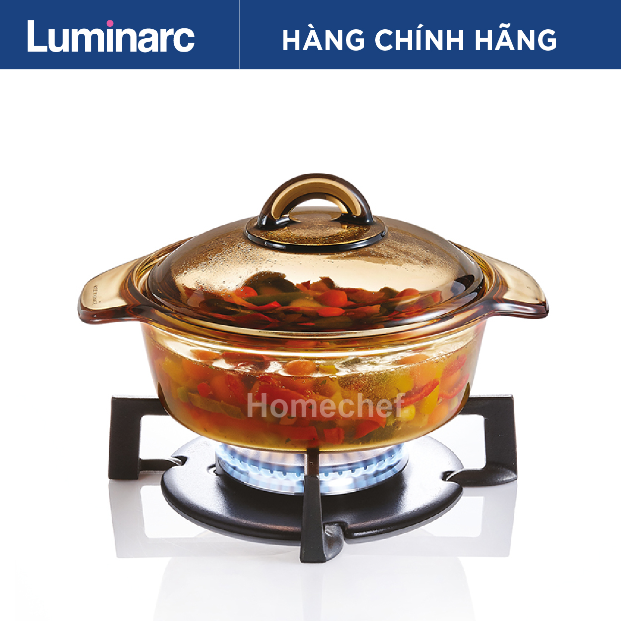 Nồi thủy tinh Luminarc Blooming 1L, thủy tinh cường lực, sản xuất tại Pháp, bảo hành 10 năm - H6721