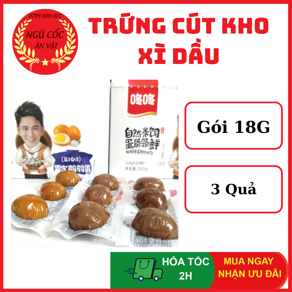 Trứng cút ngâm xì dầu - trứng cút kho xì dầu - trứng cút ngâm tương trung hoa - gói 3 quả - foody.taiwan