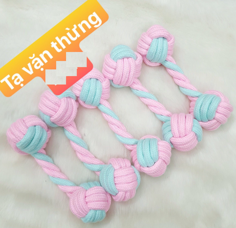 Đồ chơi chó mèo tạ vặn thừng 18cm