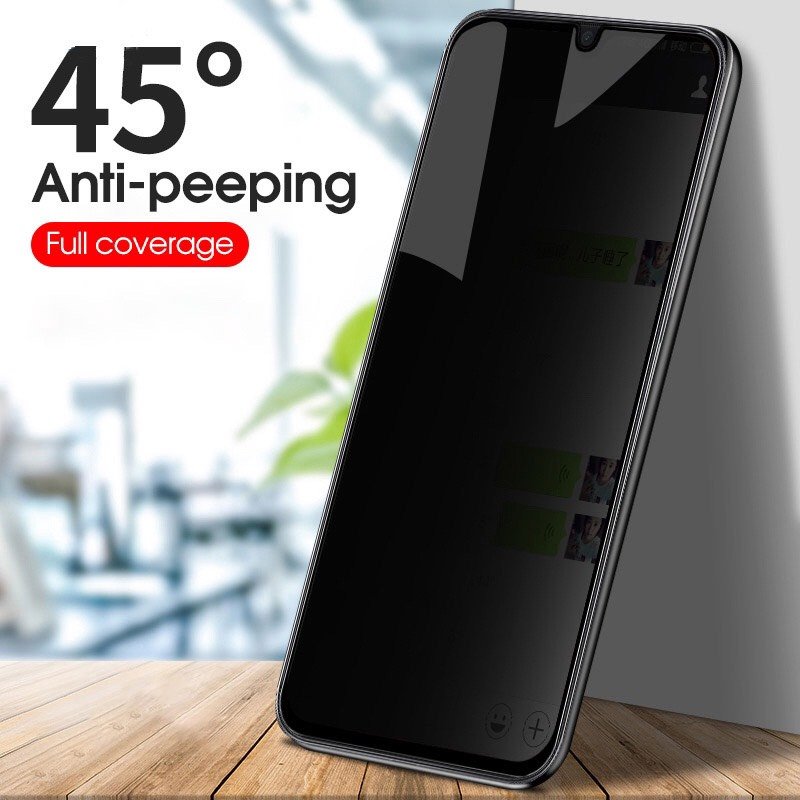 Kính cường lực chống nhìn trộm cho Samsung Galaxy A12 A32 A52 A72 full màn hình, chống bám vân tay, độ cứng 9H, chống xước chống va đập mạnh, bảo vệ màn hình toàn diện