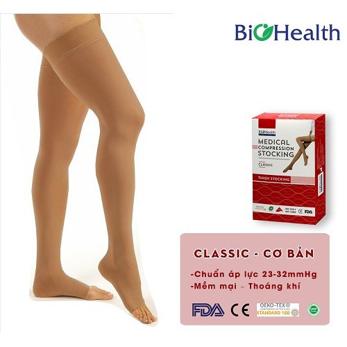Vớ đùi suy giãn tĩnh mạch chân biohealth