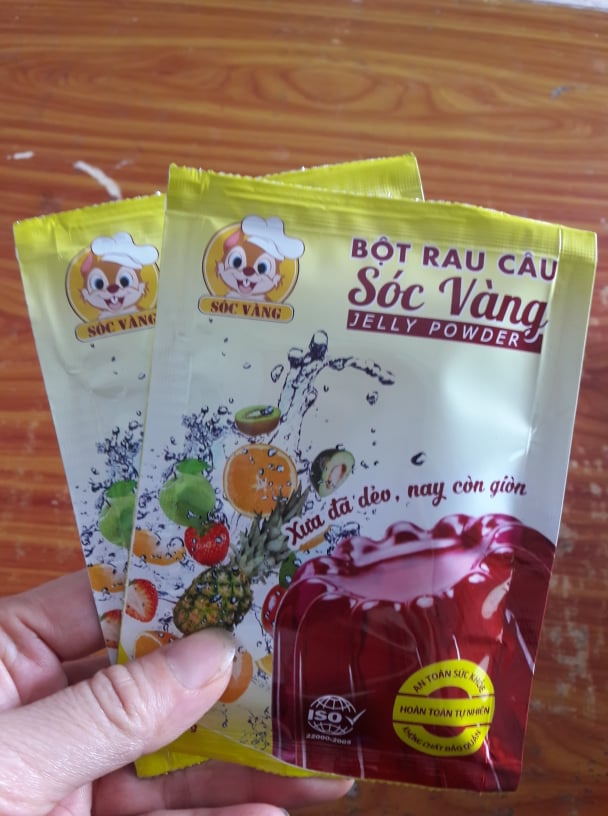 Bột rau câu sóc vàng dẻo - giòn