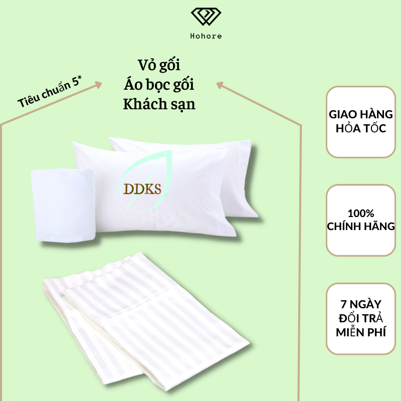 Vỏ gối hay áo bọc gối cho khách sạn và nhà nghỉ chất liệu cotton CVC T300 cao cấp [ size: 40x60/50x70 ]