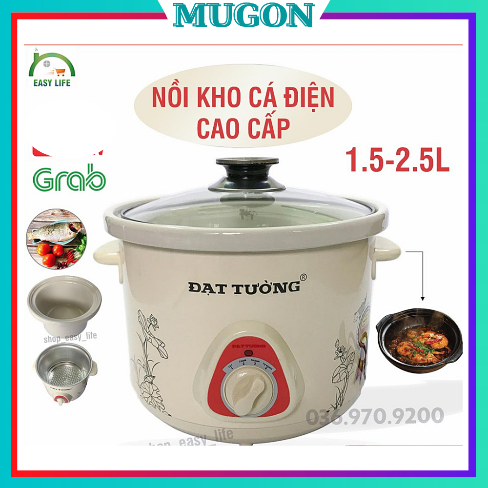 Nồi hầm nấu cháo kho cá lõi sứ ĐẠT TƯỜNG 2.5L (Trắng) shop tiện ích 86