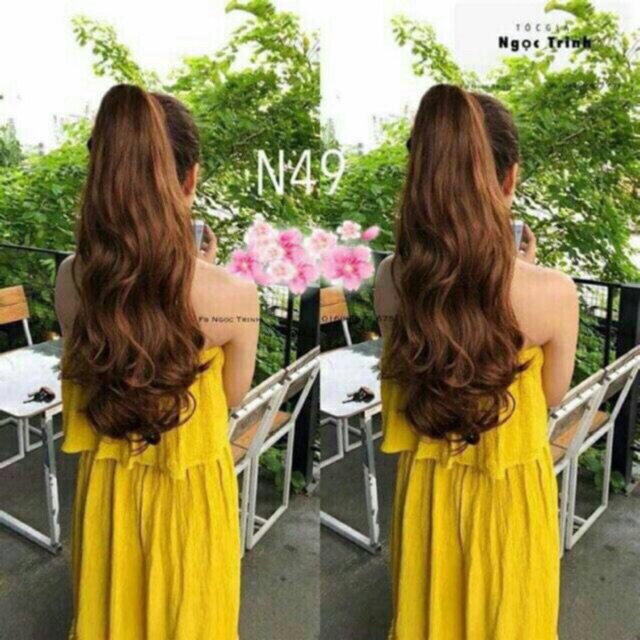 Ngoặm xoăn - Tóc giả ngoặm xoăn dợn 65cm