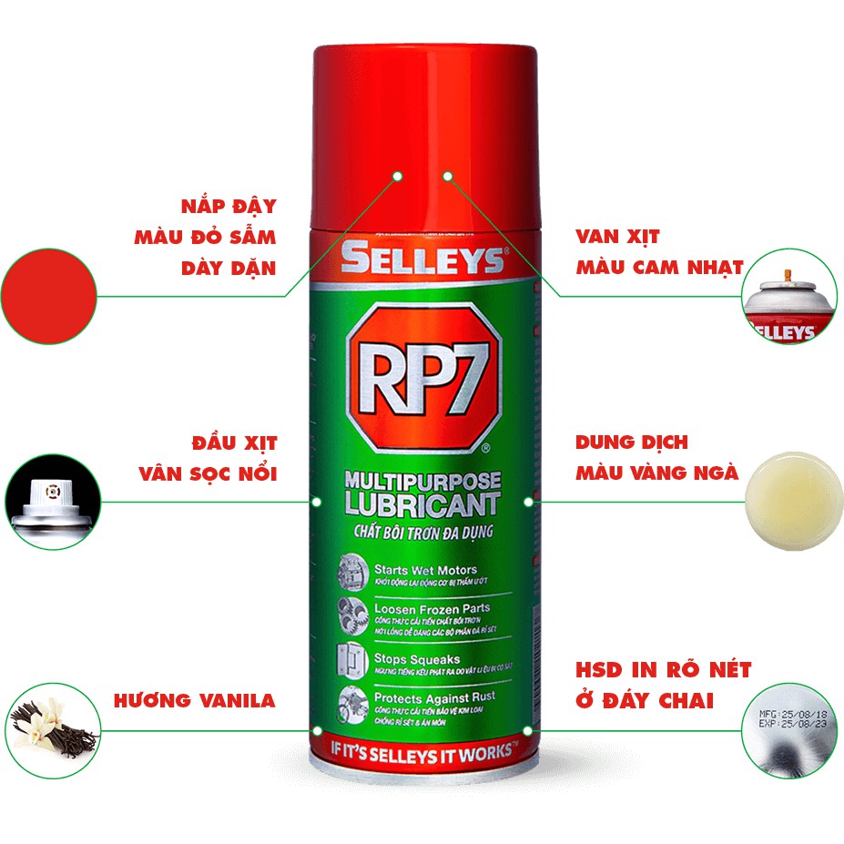 Dầu chống rỉ sét và bôi trơn Selleys RP7 300g