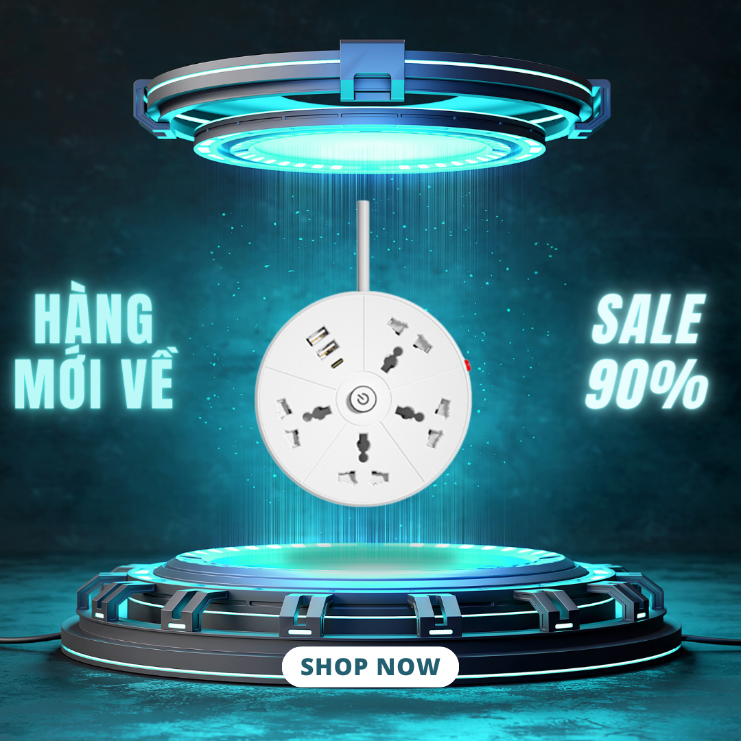 Ổ Cắm Điện Đa Năng Thiết Kế Xoay Tròn Tiết Kiệm Diện Tích Có Công Tắc An Toàn Kiêm Đèn Ngủ Ổ Điện Thông Minh 4 Ổ 3 Chấu 2 Cổng USB 1 Cổng Type C Có Móc Treo Tường Tiện Lợi Dây Dài 2m Chịu Tải 2500W Chống Cháy