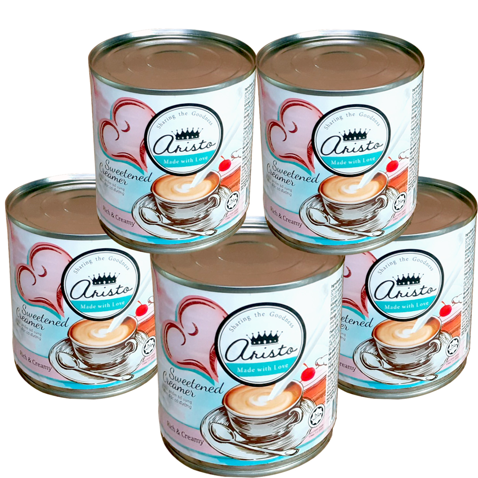 [COMBO] 10 Lon sữa đặc có đường Aristo nhập khẩu từ Malaysia, 390 gram