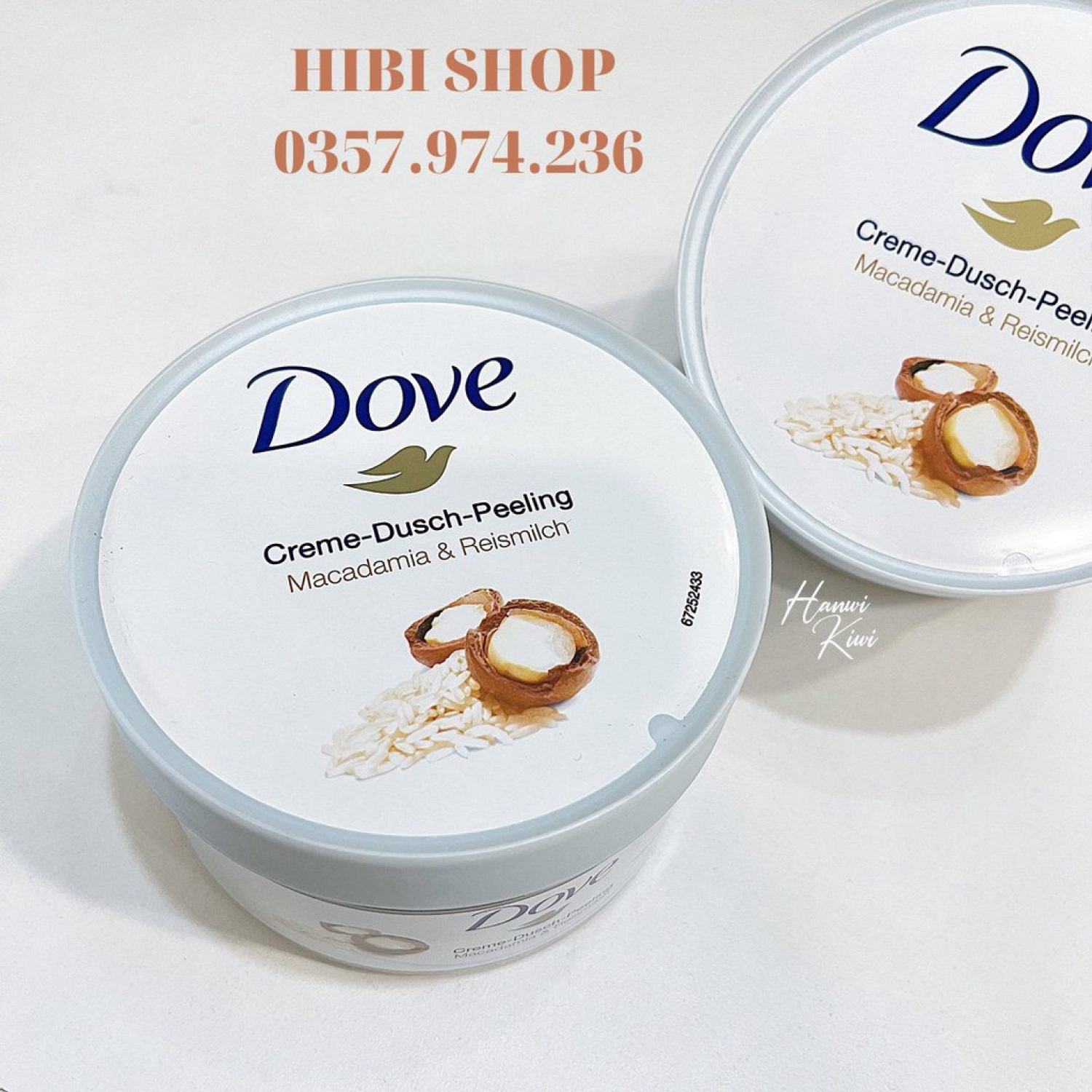 Tẩy Da Chết Toàn Thân DOVE Exfoliating Body Polish, Kem Dove Đức  chăm sóc da chiết xuất Macca, bơ mỡ & hạt lựu- phân phối chính hãng