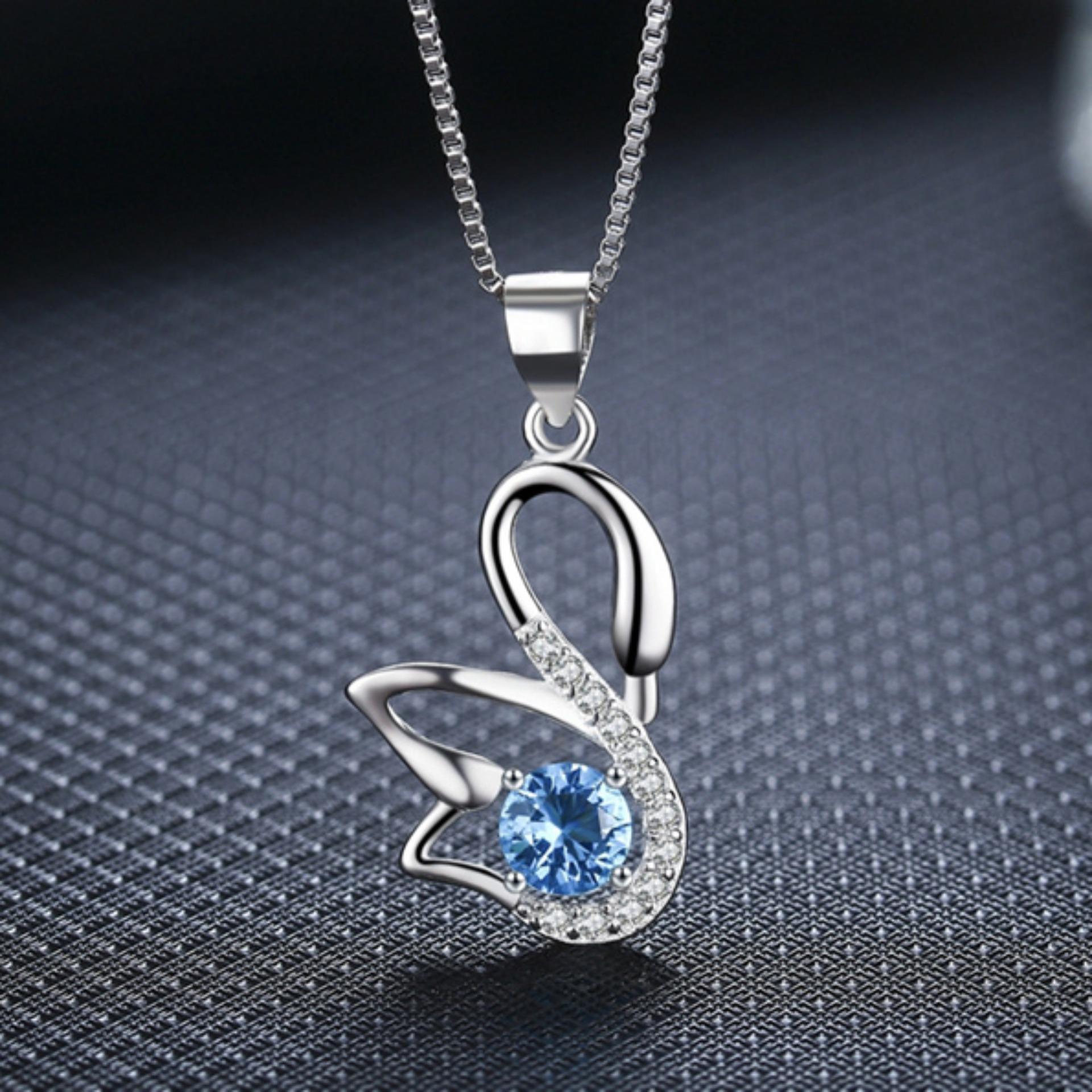 [HCM]Dây chuyền Mạ Bạc s925 Nữ kèm mặt thiên nga đính đá zircon Lấp lánh Cổ điển Giá tốt Quà tặng Tình yêu may mắn Hộp Rất đẹp Thời trang Phong cách Hàn Quốc SPN-YWY214 (Mạ bạch kim)