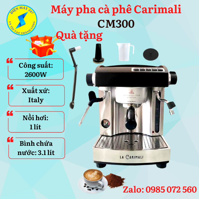 Máy pha cà phê carimali cm300 - mới 100% - xuất xứ ý - chuẩn vị espresso