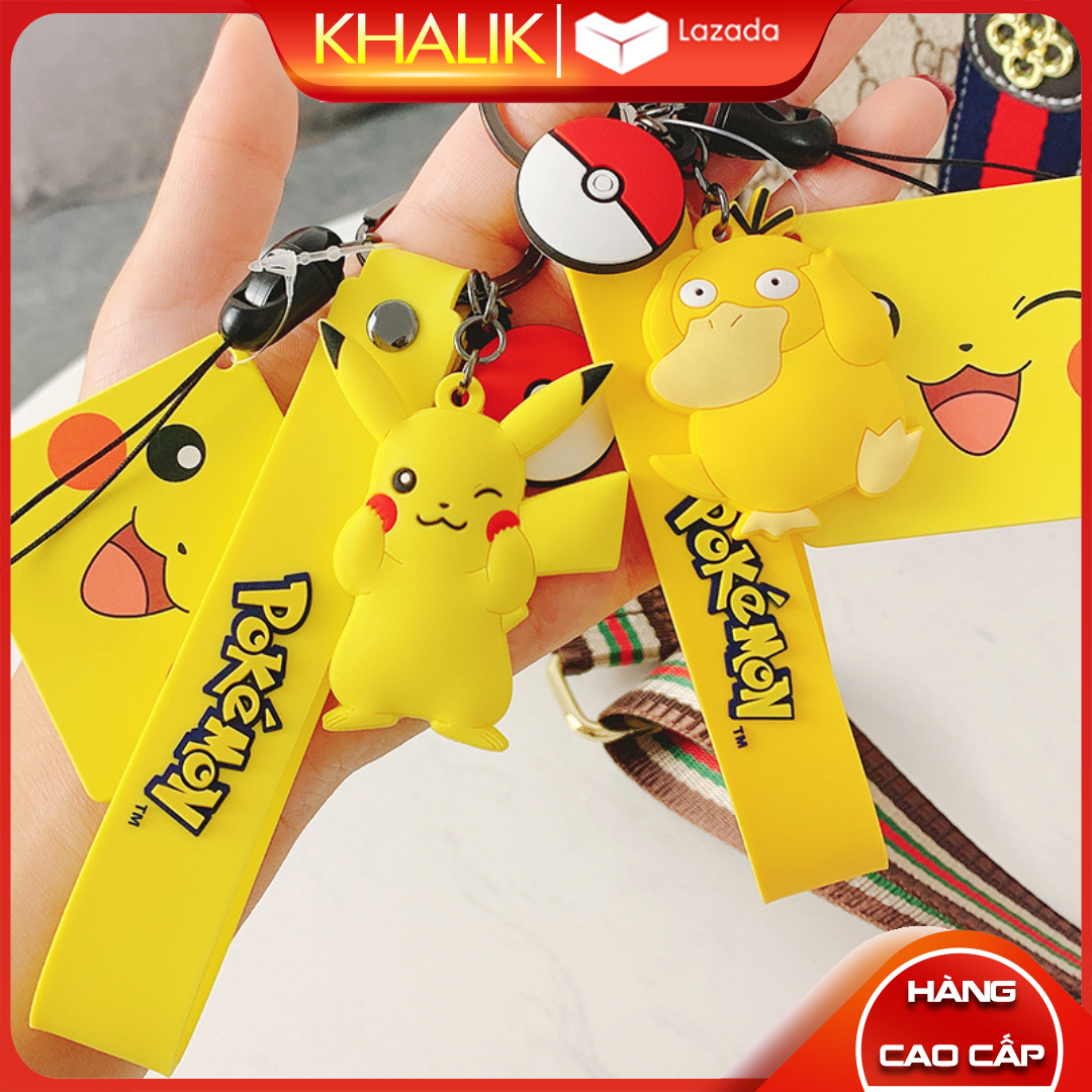 [Hàng chính hãng] Móc khóa móc treo cặp treo điện thoại POKEMON PICACHU - MKPOKE