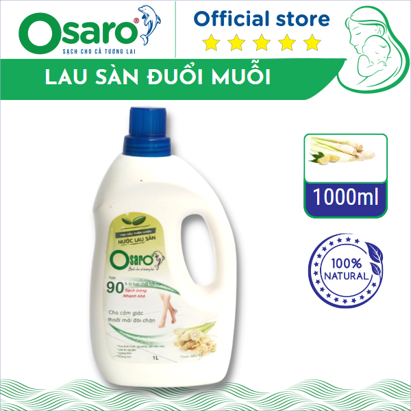 Nước lau sàn đuổi muỗi OSARO 1l tinh dầu sả chanh