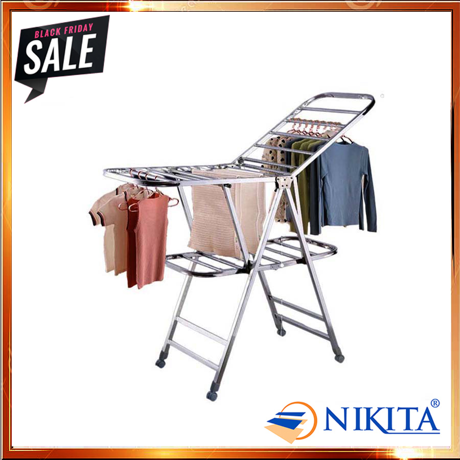 Giàn phơi để sàn Inox - Giàn phơi gắn tường nhôm - Chính hãng NIKITA