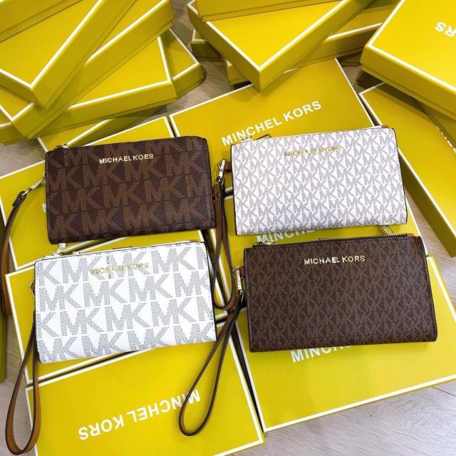 Ví cầm tay nữ xuất dư mk 2 dây khóa kéo size 18cm