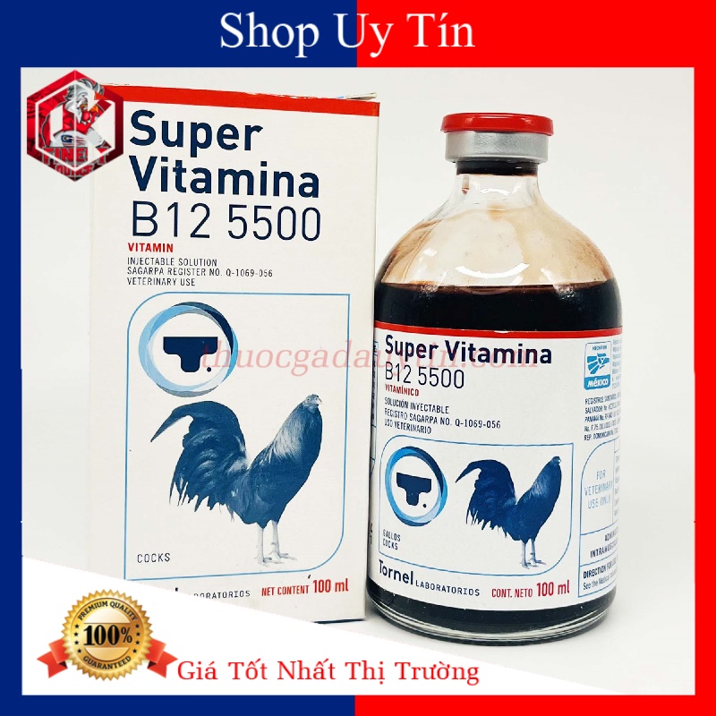 Super Vitamina B12 5500 100ml-Tornel Mexico Date Mới- Chích Gà Tăng Cơ Tăng Bo-Tặng Kèm Ống Tiêm
