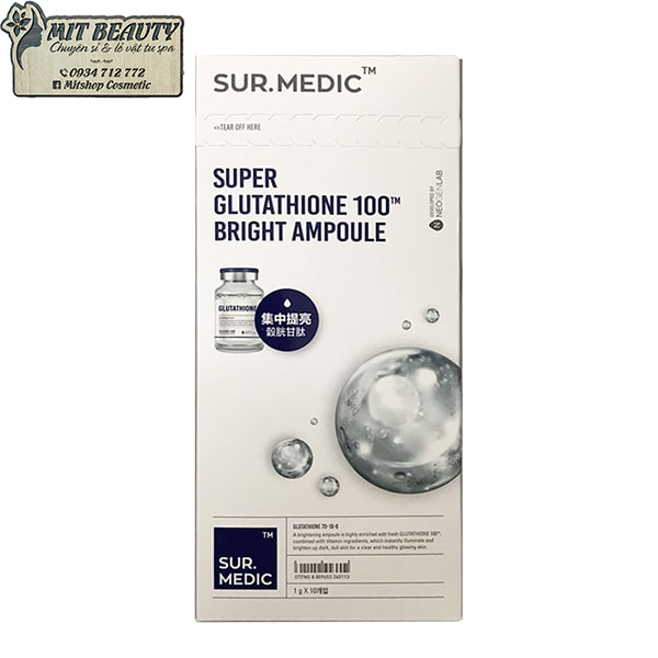 Lẻ 1 ống Tinh chất huyết thanh làm xóa thâm Sur.Medic sur medic super glutathion