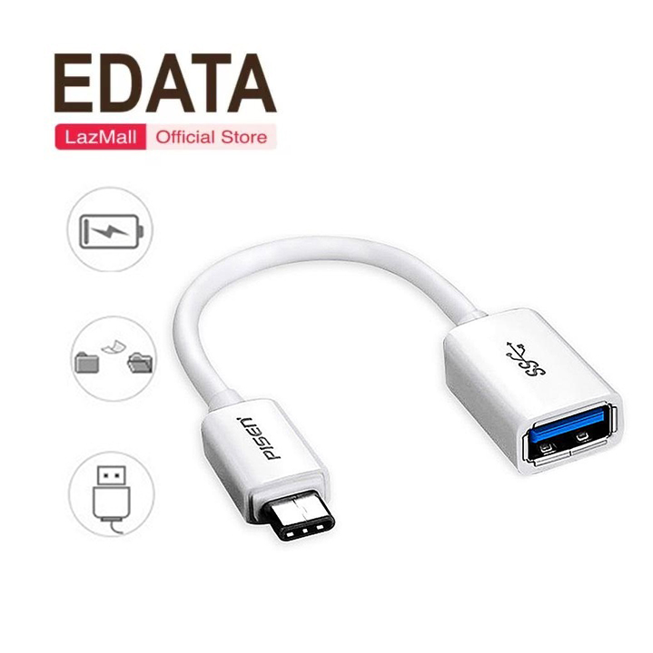 Cáp OTG Pisen chân Type-C nhựa dẻo cao cấp truyền dữ liệu tốc độ cao cho Android dài 15CM