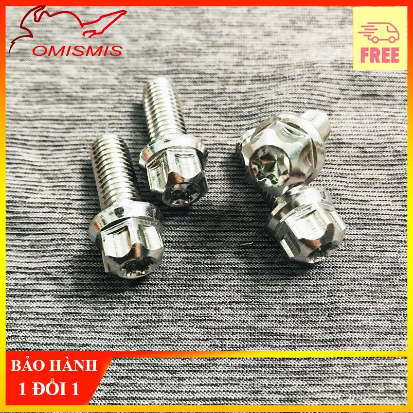 [HCM][MẪU ĐẦU 6 CẠNH] BỘ 4 ỐC GẮN ĐĨA INOX XỊN 8L2.5 PHÂN GẮN ĐƯỢC ỐC ĐĨAỐC GÁC CHÂN YAMAHA EXCITER WINNER SONIC...MÀU TRẮNG