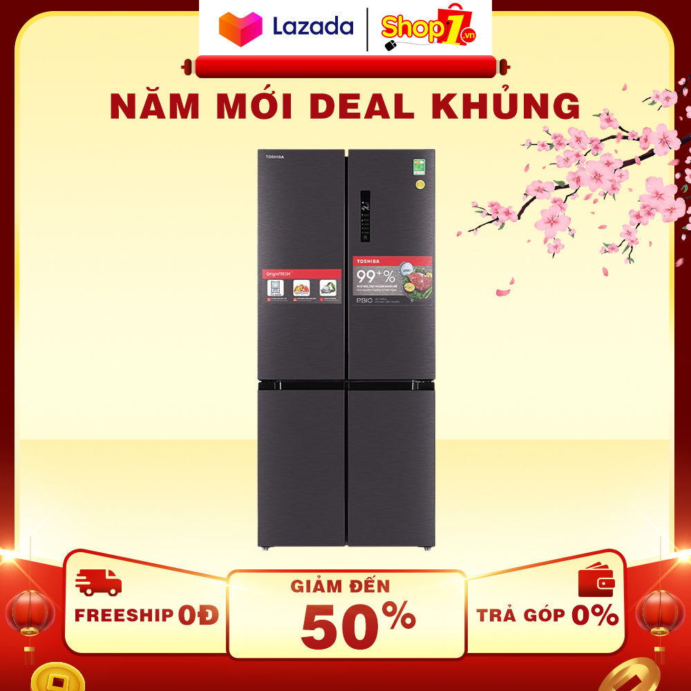 [HCM][Trả góp 0%]Tủ Lạnh Toshiba Inverter 511 Lít GR-RF610WE-PMV(37)-SG - Cửa thép xám Satin Làm lạnh nhanh