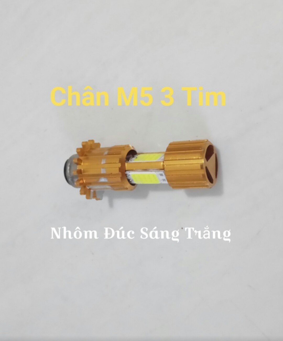 Đèn led pha cos chân m5 xe máy ánh sáng trắng