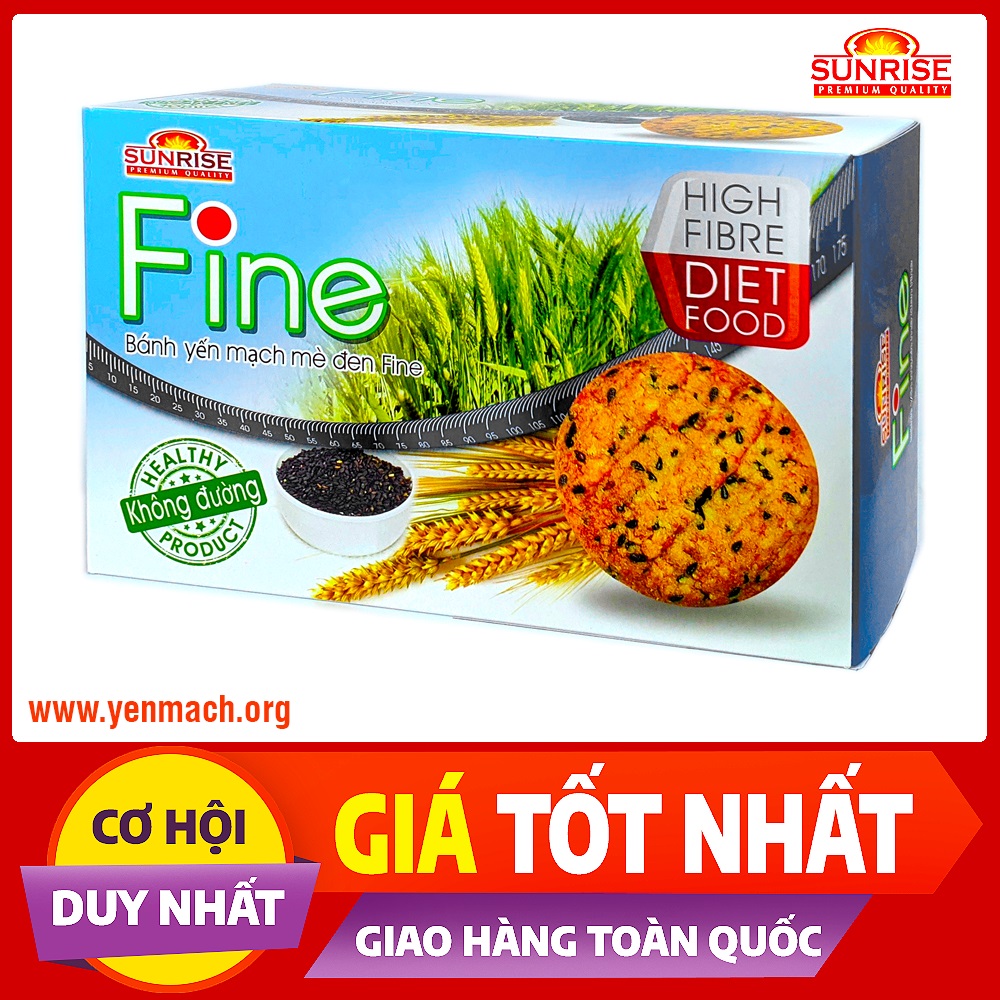 Bánh ăn kiêng yến mạch mè đen Fine 178g - Nhập khẩu chính ngạch từ Malaysia