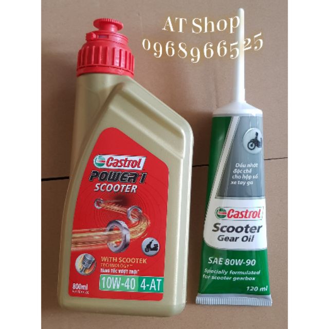 Combo Dầu Láp Và Dầu Máy Xe Ga Castrol