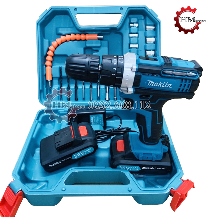 Máy khoan pin Makita 36v kèm phụ kiện - Khoan pin cầm tay, phụ kiện máy khoan pin, may khoan pin gia rẻ makita, máy bắn vít dùng pin - Bảo hành 6 tháng - HẢI MY STORE