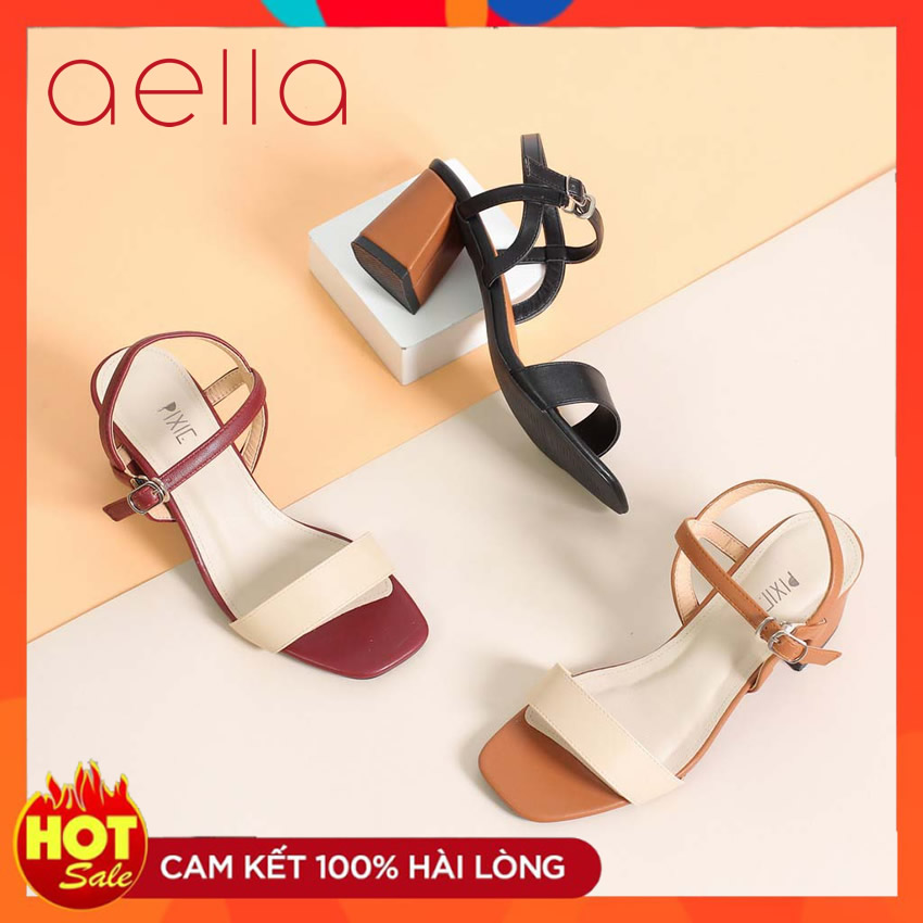 [HCM]Giày cao gót nữ 5 phân phối màu AELLA244 GB mẫu mới 2020 - Giày sandal nữ cao gót kiểu dáng sang trọng mềm mại êm ái