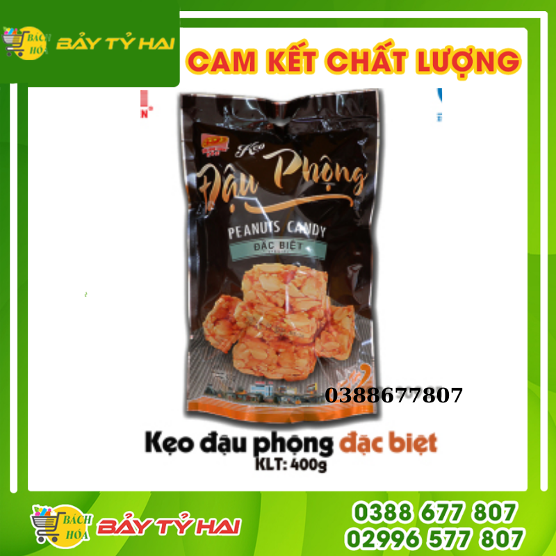 Kẹo Đậu Phộng Tân Huê Viên Túi 400gr - Bao Bì Đen