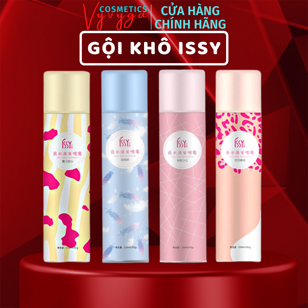 Dầu gội khô ISSY 150ml dạng xịt an toàn không cần nước dùng cho nam nữ không bết tóc GX28