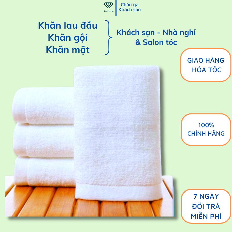 Khăn tay, khăn mặt, khăn gội khách sạn & Spa Phong Phú khăn cotton trắng 30x50, 34x82, 34x75 dày mỏng đủ loại cho bạn chọn lựa
