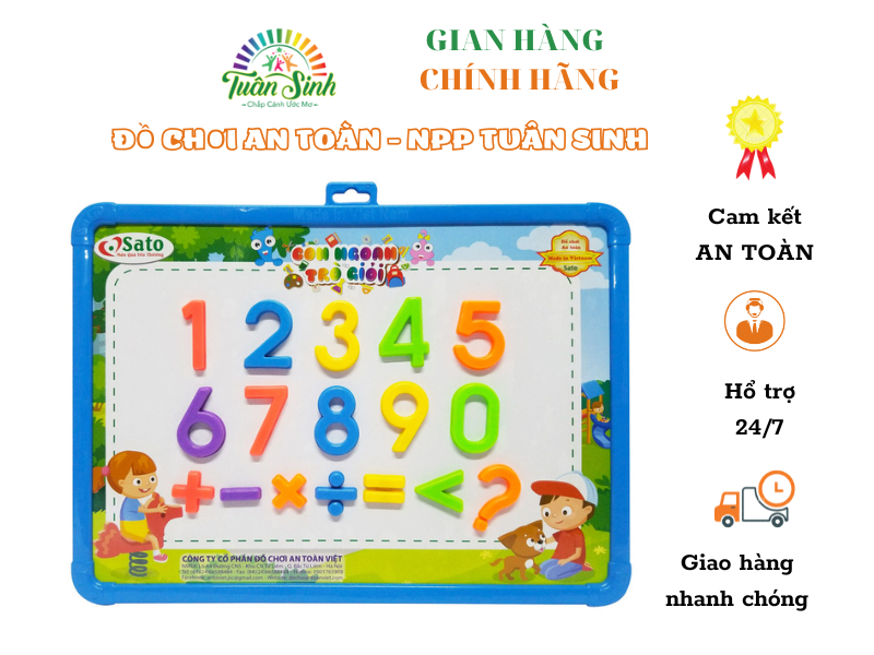 Đồ chơi an toàn việt nam - bảng từ + chữ số nam châm - con giỏi toán - 26 chi tiết - bé học mà chơi, chơi mà học
