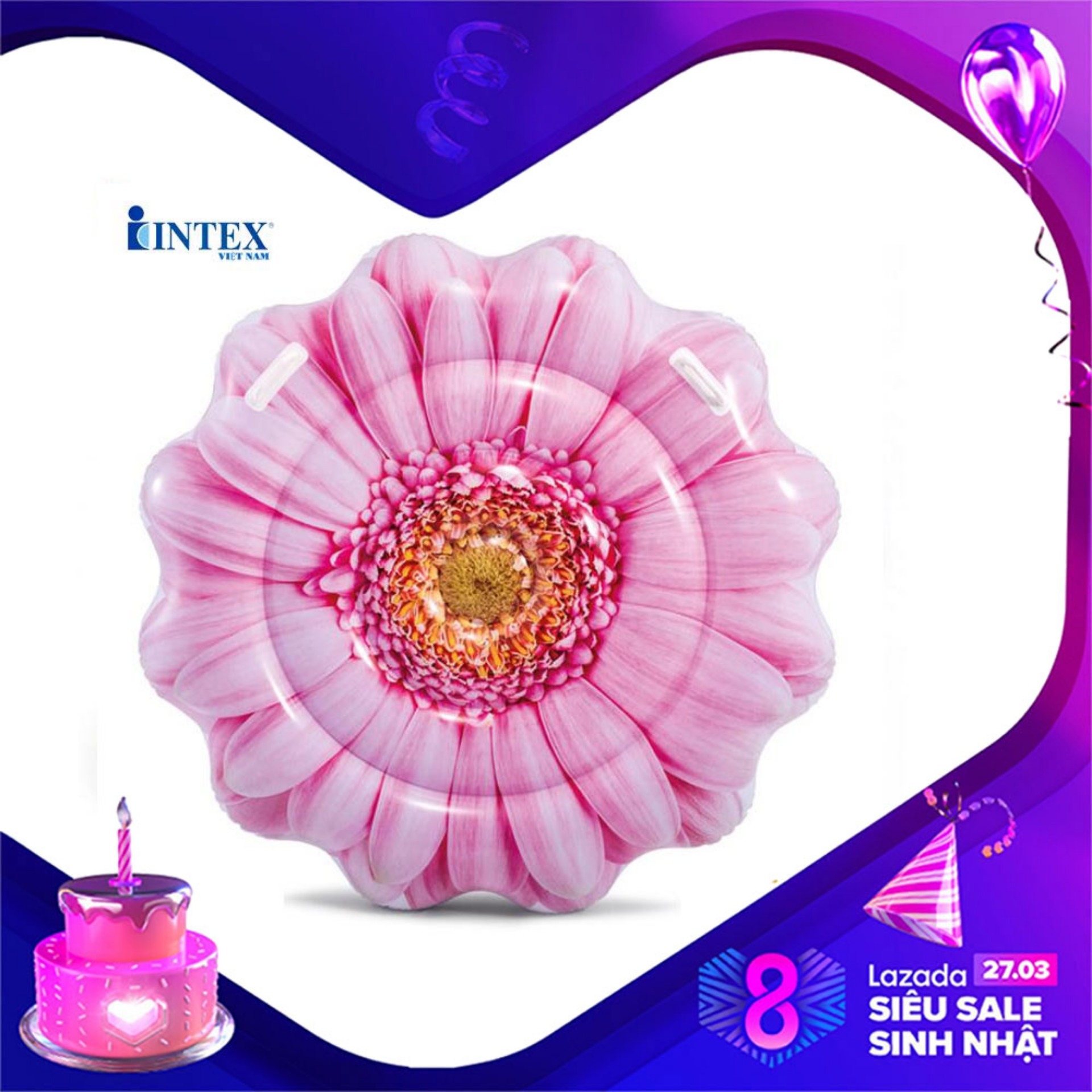 Phao bơi hoa cúc hồng khổng lồ INTEX 58787 - Phao bơi cho bé, Phao bơi trẻ em, người lớn