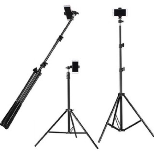 Giá đỡ tripod cao cấp 3 chân kéo cao 2m hỗ trợ livestream, chụp hình, quay video, tặng kèm đầu kẹp điện thoại thông minh  xoay 360 độ