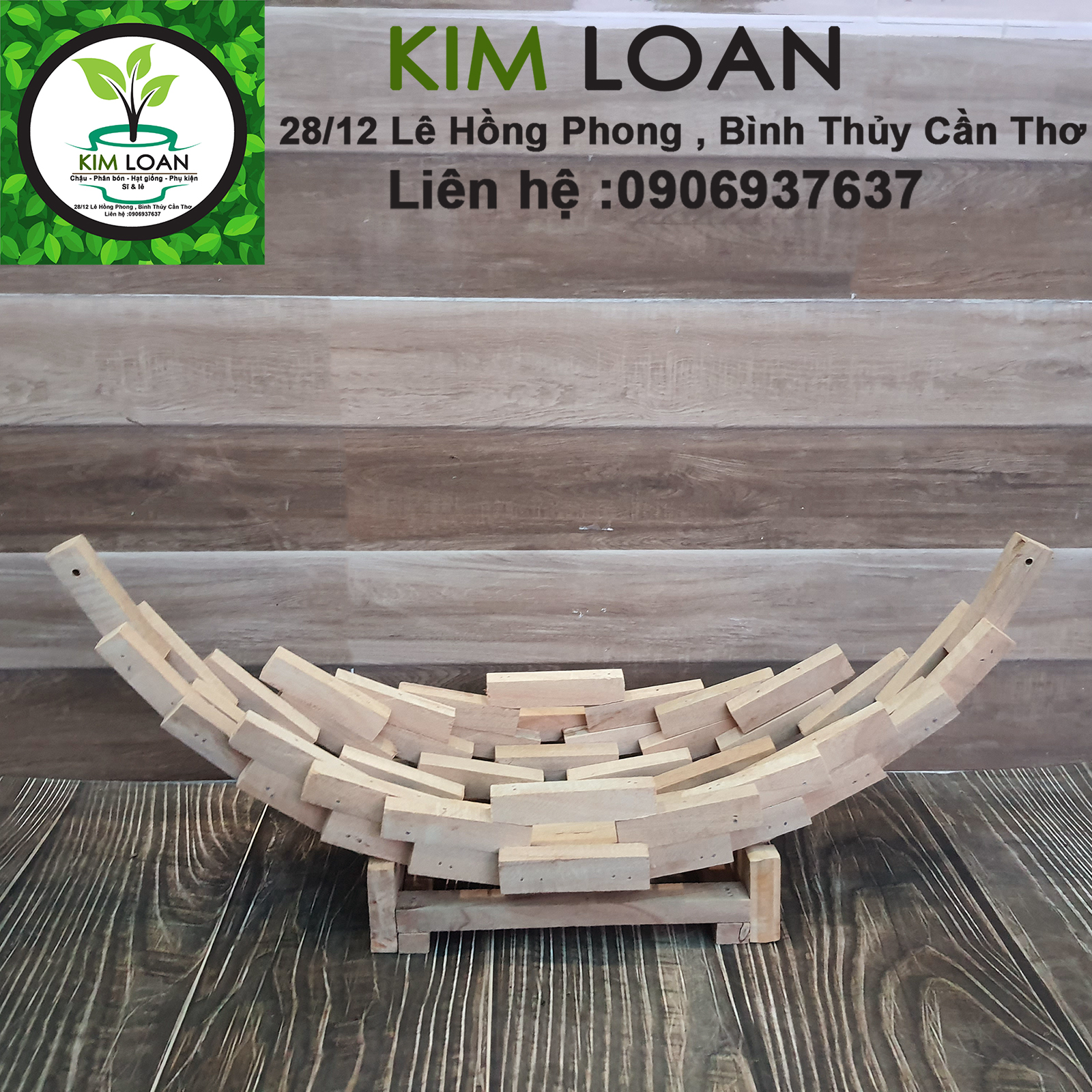 Chậu lan gỗ vú sữa hình thuyền 57x15x20cm