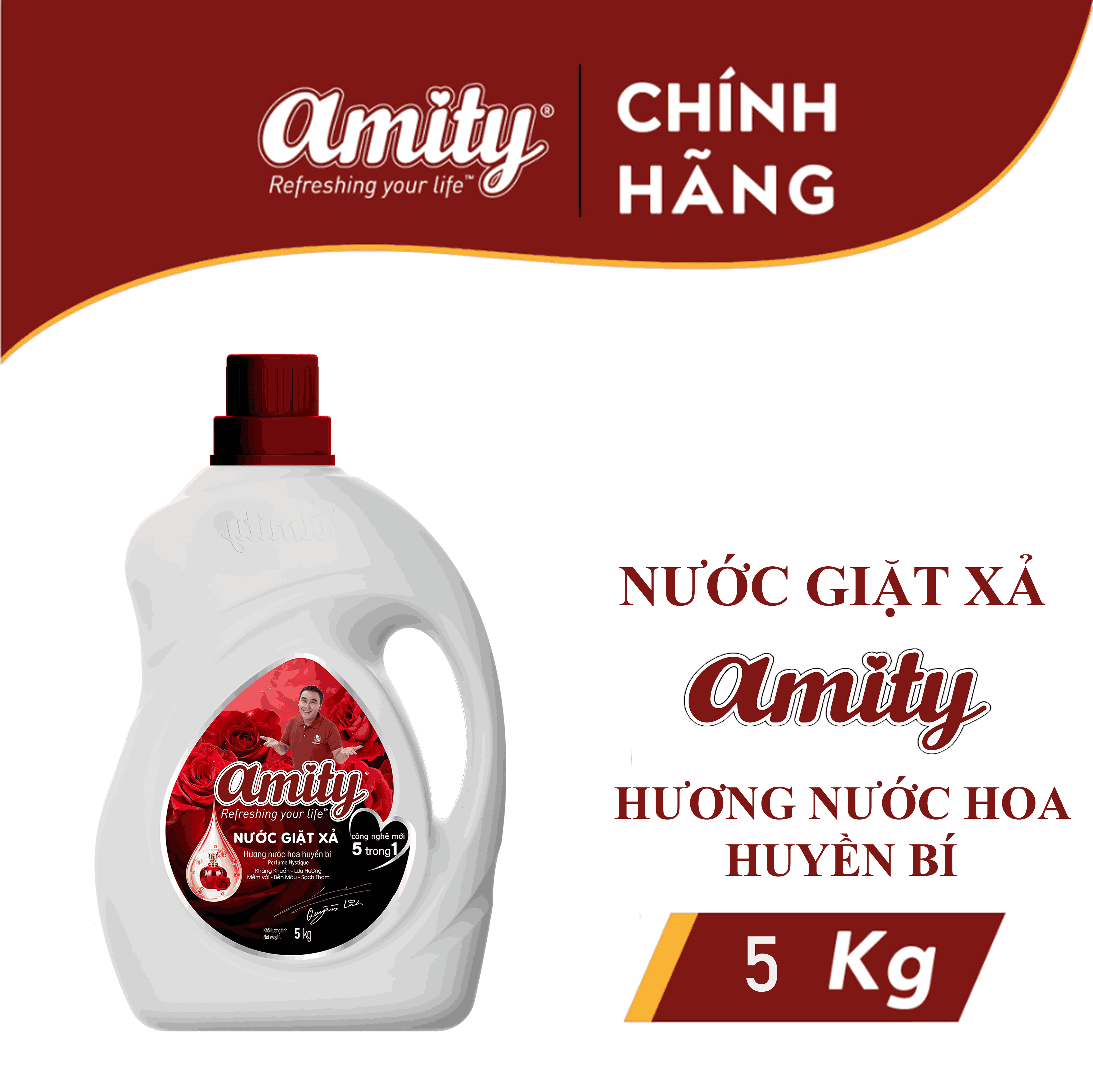 Nước giặt xả amity 2 trong 1 - 5kg - hương nước hoa huyền bí