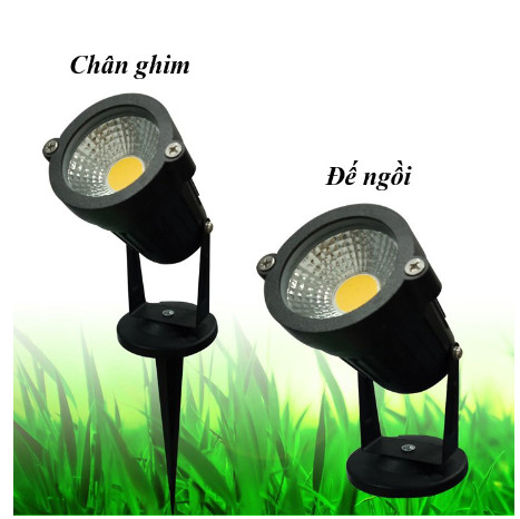 Đèn rọi cắm cỏ ngoài trời 5w, đèn rọi tiểu cảnh sân vườn 5w ánh sáng vàng