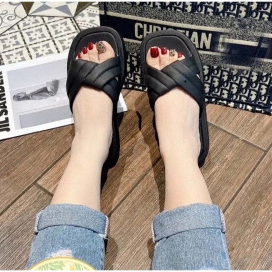 Dép nử quai ngang thắc nơ xin xắn